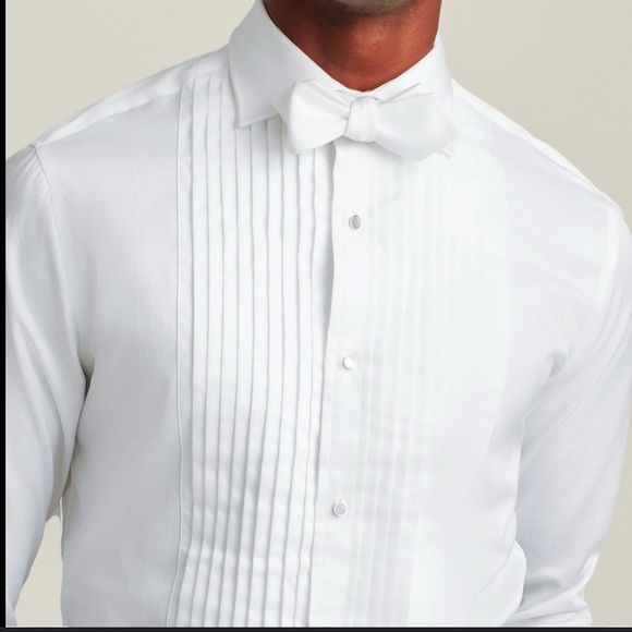 *NWT* BONOBOS White Pleated Tuxedo Shirt - Picture 1 of 4